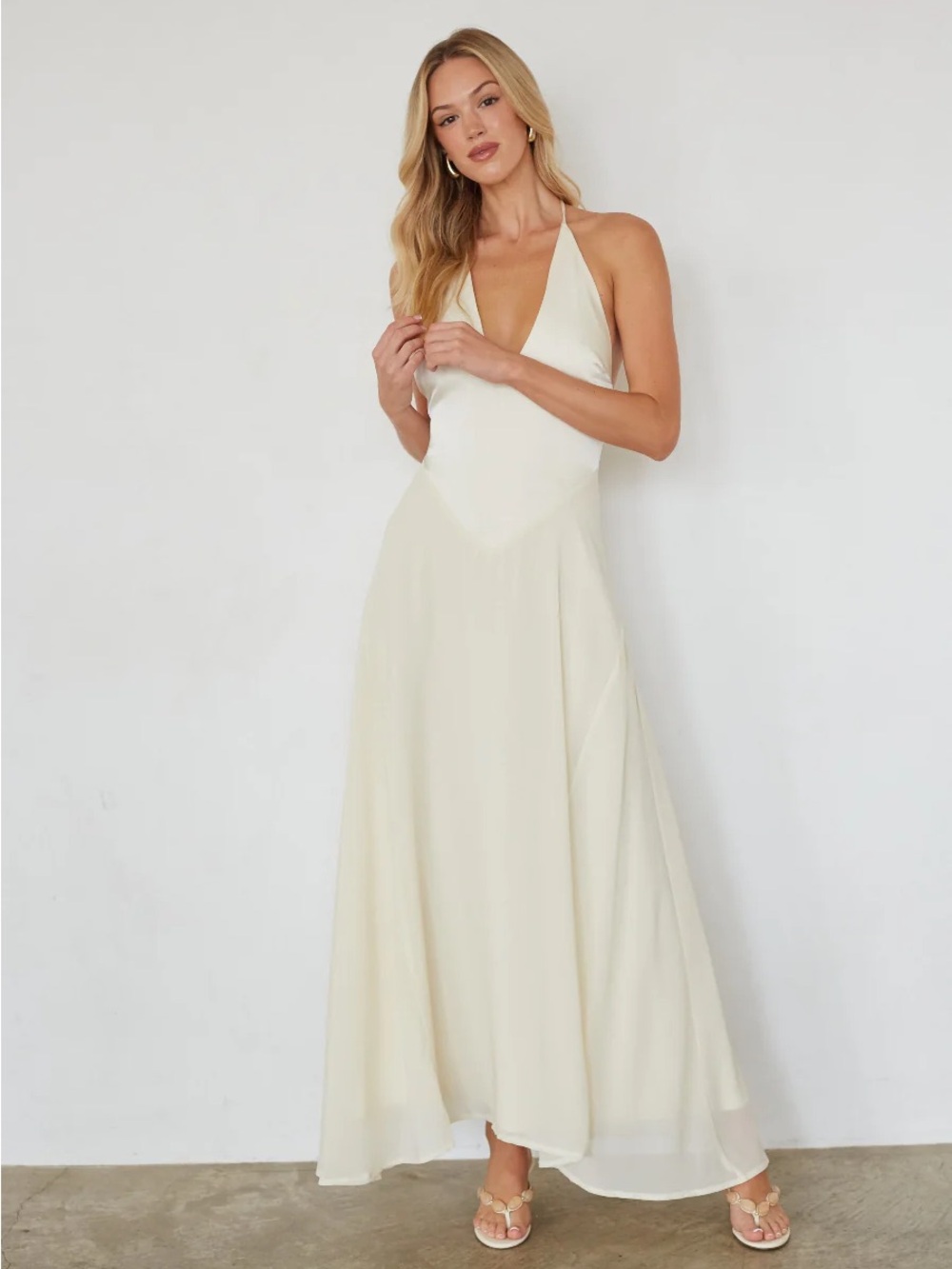 American Threads Ivory Maxi Dress